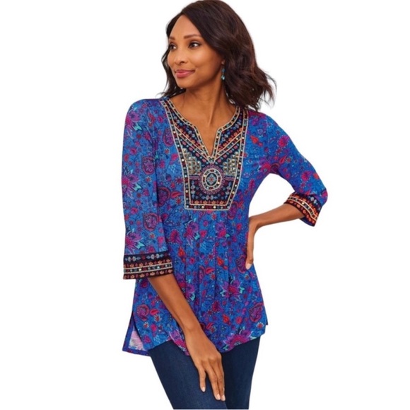 Soft Surroundings Tops - Soft Surroundings Tamuri Tunic Blouse Size Large Purple